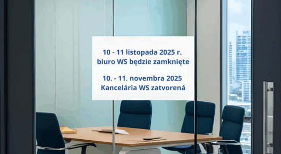 10 – 11 listopada 2025 r. biuro Wspólnego Sekretariatu będzie zamknięte