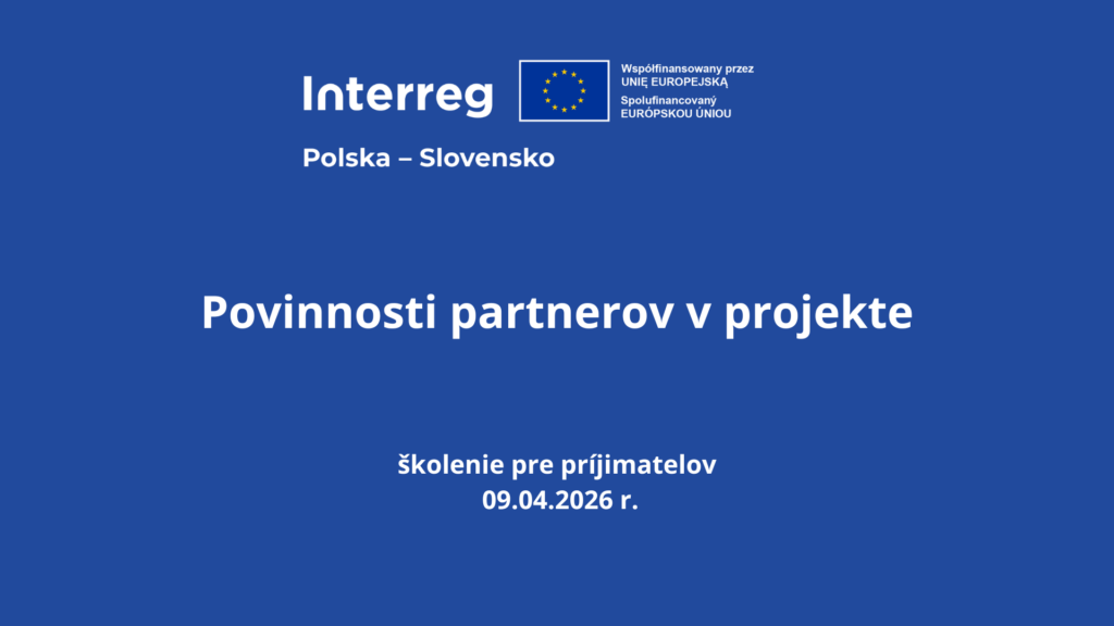 Školenie pre príjimatelov 2026 - Povinnosti partnerov v projekte

Z videa sa okrem iného dozviete: 
- za čo sú zodpovední jednotliví partneri projektu, 
- čo je to preskúmanie realizácie projektu a kedy ho vykonať, 
- aké sú druhy kontrol v projektoch.
