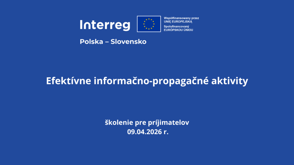 Školenie pre príjimatelov 2026 - Efektívne informačno propagačné aktivity

Z videa sa okrem iného dozviete: 
- aké sú povinné aktivity súvisiace s propagáciou projektu, 
- kedy použiť informačnú tabuľu a kedy informačný plagát, 
- aké sú potenciálne sankcie za nesplnenie informačných povinností.
